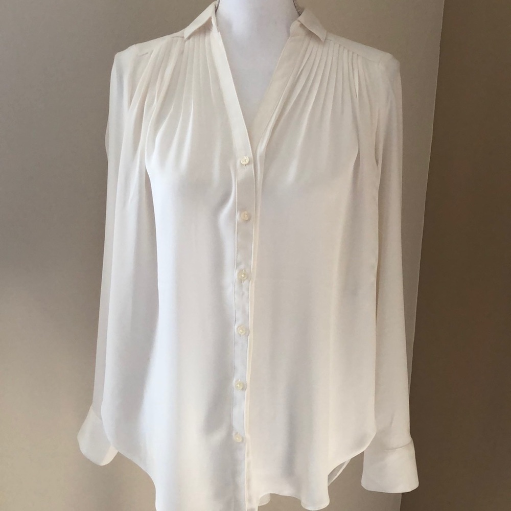 Express - Ivory Button Up With Soft Pleats - image 6